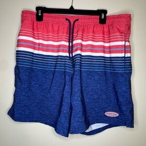Vineyard Vines Red and Blue Striped Swim‎ Shorts